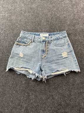 Banjara Distressed Rhinestone Spike Embellished Denim Shorts Size 1/24
